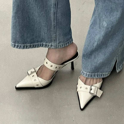 Metal Buckle High Heels