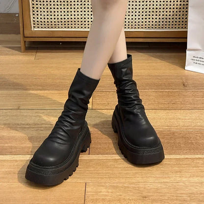 Platform Heel Women Short Booties