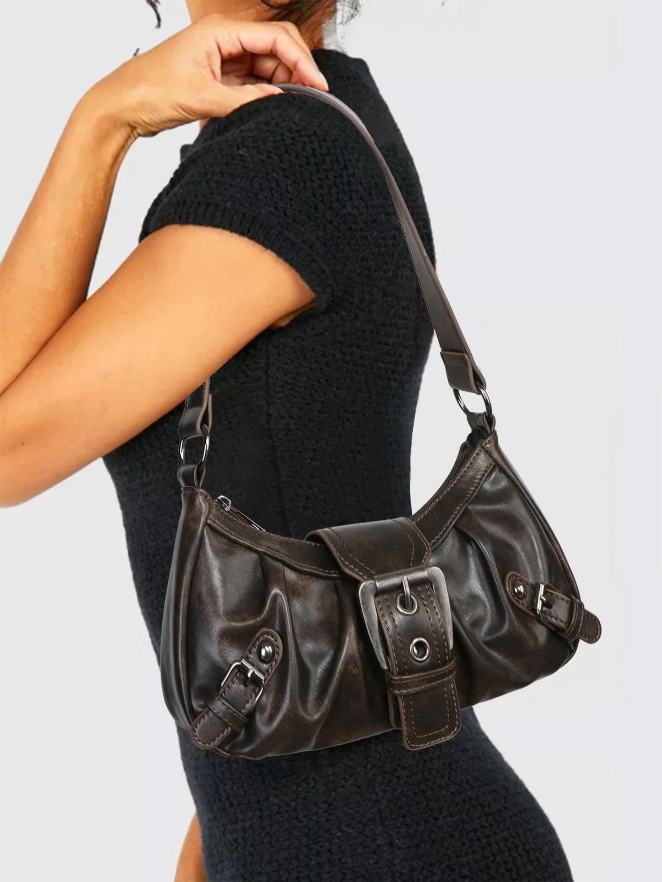 Vintage Leather Armpit Bag