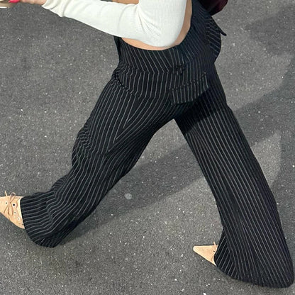 Vintage Slim Straight Suit Pants