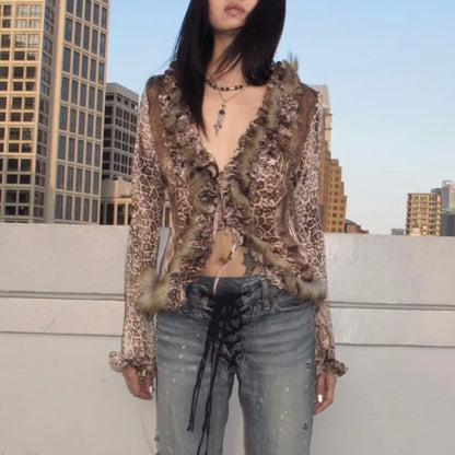 Leopard Print Fur Shirt