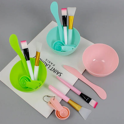 Facial Brush Mask Bowl Spoon Set (Plastics)