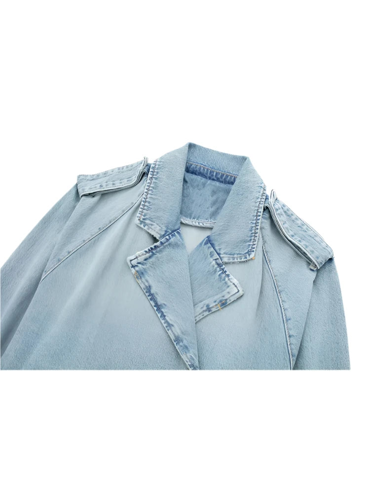 Denim Trench Short Coat