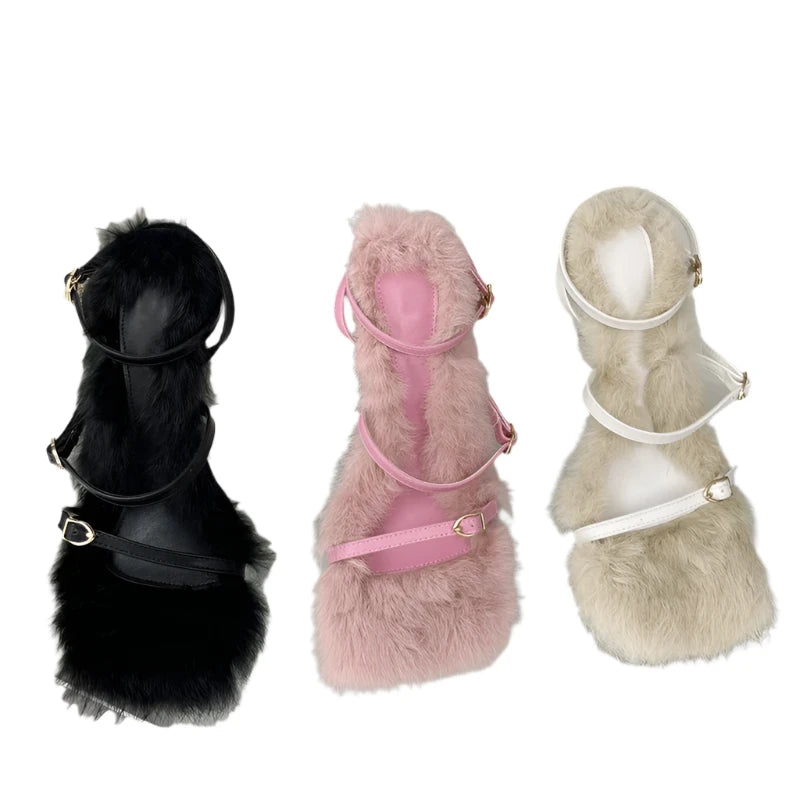 Plush Fur Fuzzy Sandals