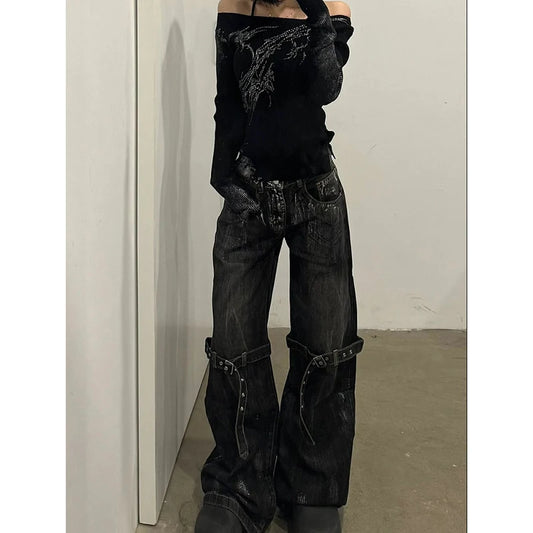 High Waist Hip Hop Straight Pants