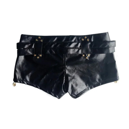 PU Leather Low Waist Mini Shorts