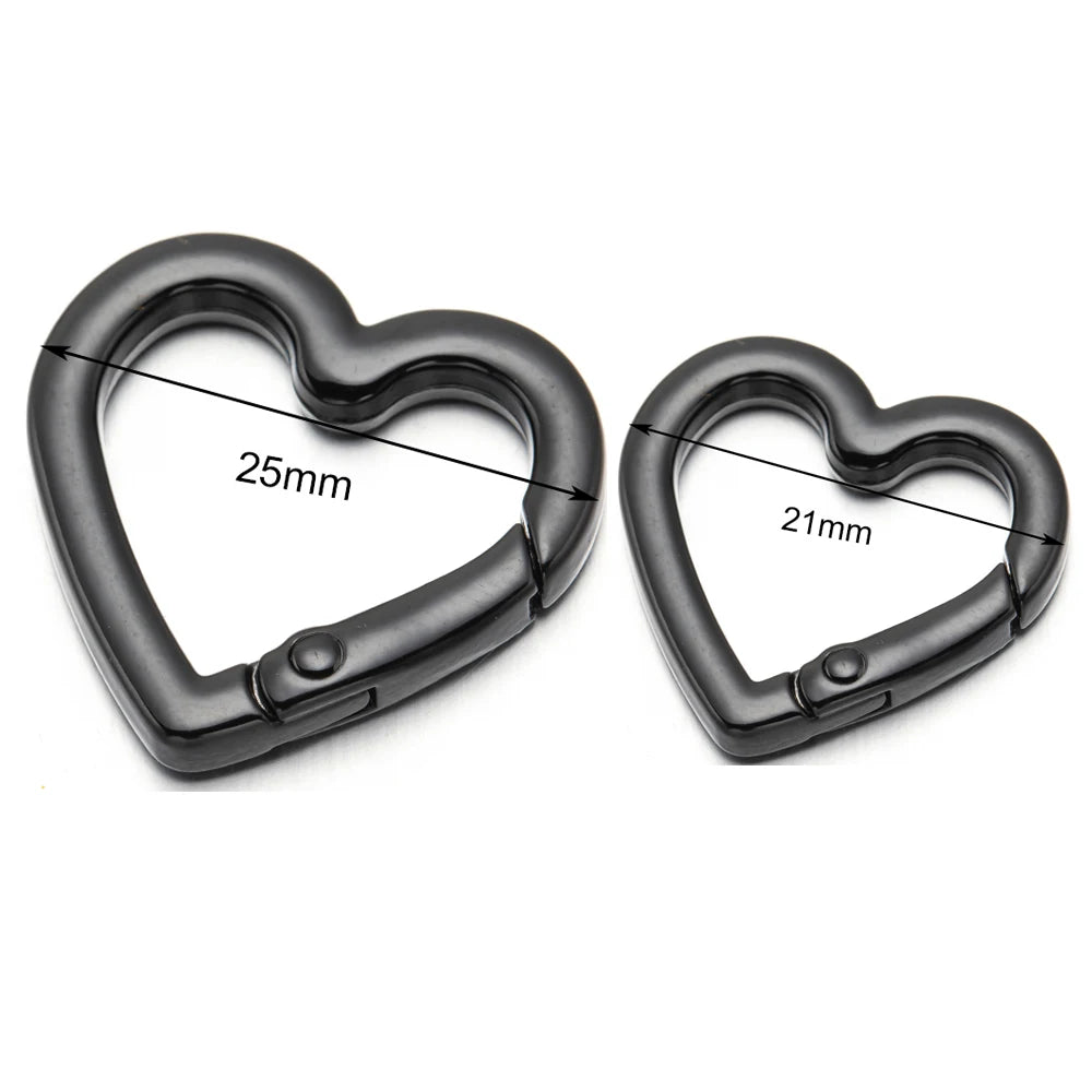 5Pcs  Heart Shaped Carabiner Keychain