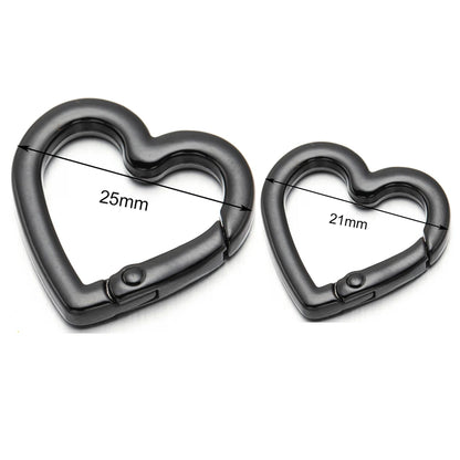 5Pcs  Heart Shaped Carabiner Keychain