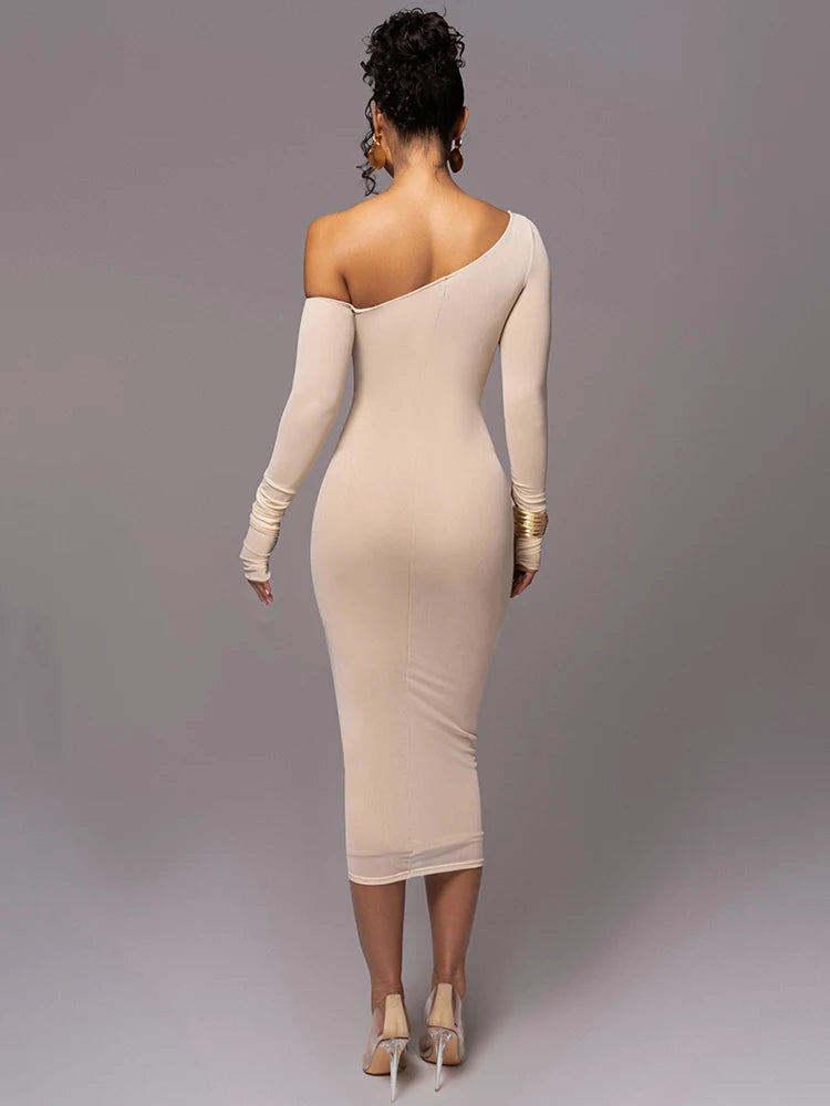 Backless Mesh Bodycon Midi Dress