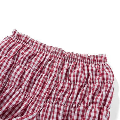 Red and White Plaid Shorts Pajama