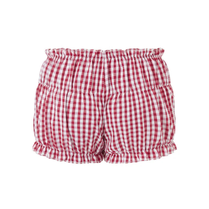 Red and White Plaid Shorts Pajama