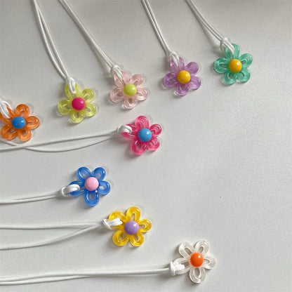 Colorful Acrylic Flower Pendant Necklace