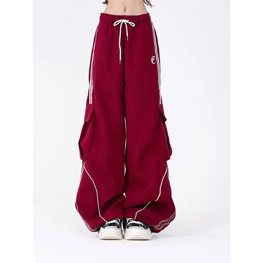 Retro Casual High Street Hip Hop Striped Oversize Trousers