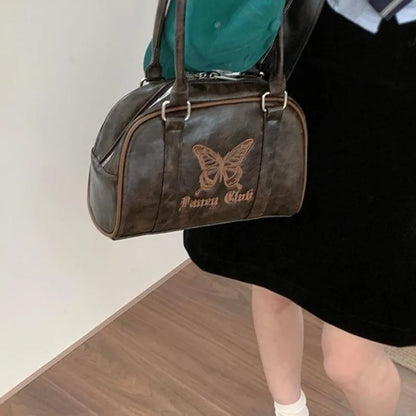 Y2K Butterfly Embroidery Shoulder Bag