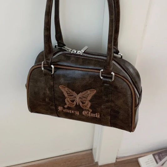 Y2K Butterfly Embroidery Shoulder Bag