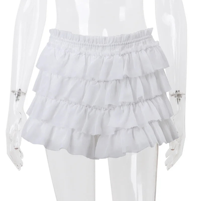 Cryptographic Ruffle Set - Top + Tiered Mini Skirt