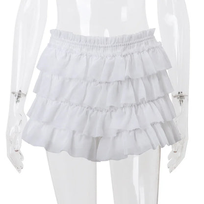 Cryptographic Ruffle Set - Top + Tiered Mini Skirt