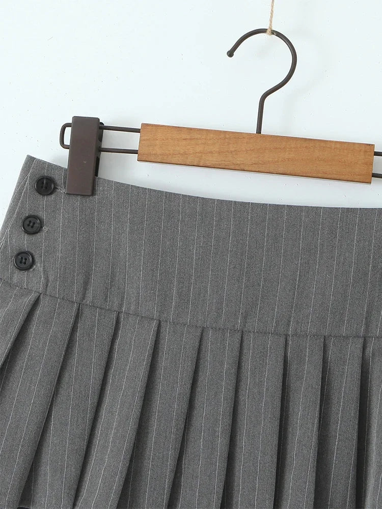 Low Waist Pleated Short Skirt