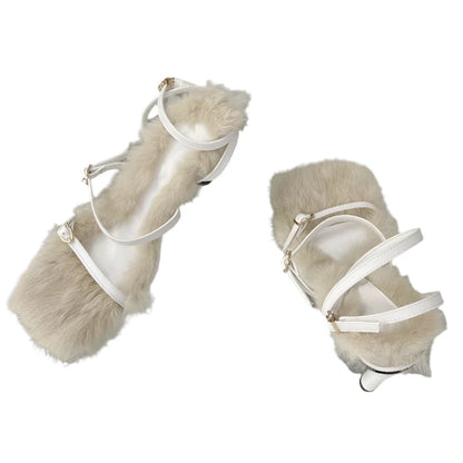 Plush Fur Fuzzy Sandals