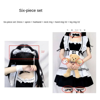 Cute Maid Cosplay Costume – 6-Piece