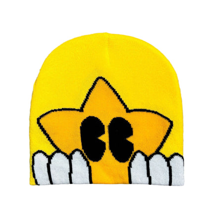 Smiley Star Knitted Jacquard Beanie