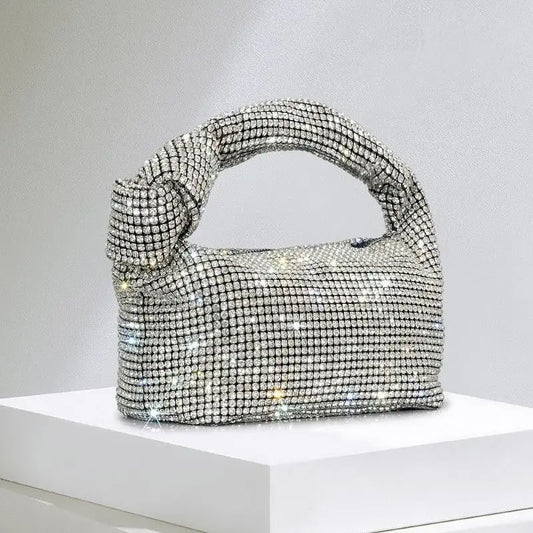 Rhinestone Knot Evening Bag