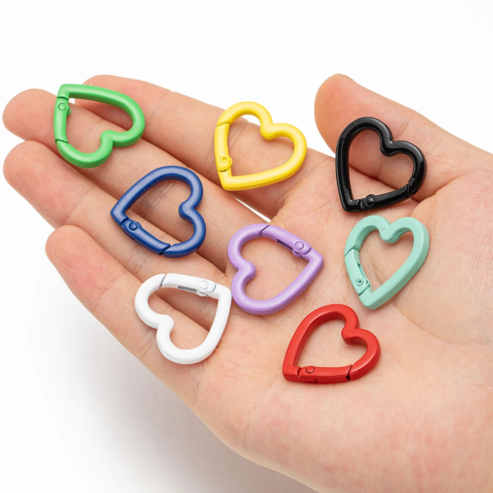 5Pcs  Heart Shaped Carabiner Keychain