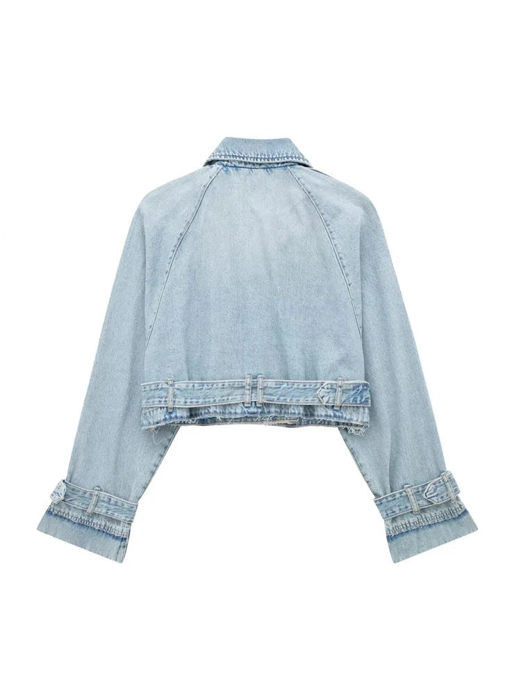 Denim Trench Short Coat