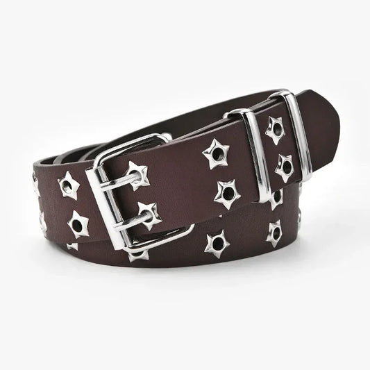 Hollow Star Double Breasted Metal Buckle Waistband