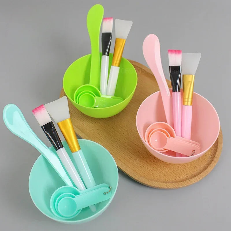 Facial Brush Mask Bowl Spoon Set (Plastics)